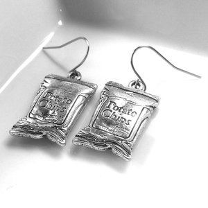 Miniature Bag of Chips Junk Food Snack Food Lovers Charm Earrings